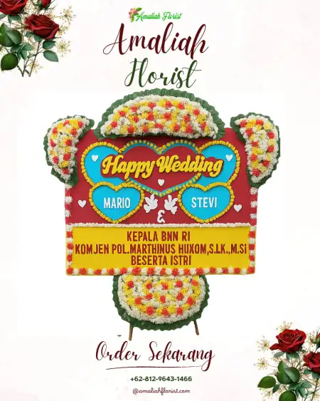 Papan Bunga Pernikahan Gaung Anak Serka